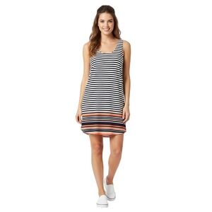 Anthropologie Eliane Rose Shift Dress Sleeveless Striped Navy White Women Size 4